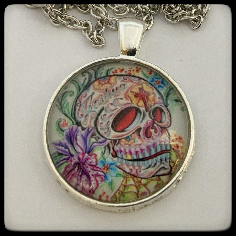 🆕 ✅ GLASS CABOCHON CHAIN NECKLACE